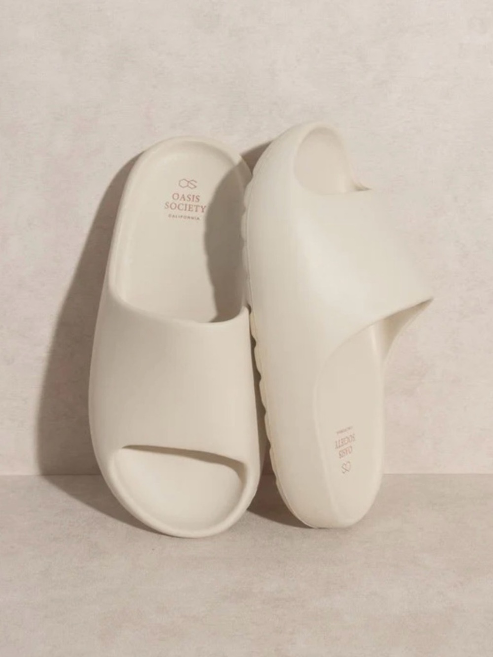 Society Women’s Cream Slide Sandals